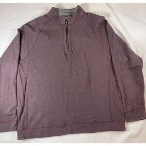 Tommy Bahama Reversible 1/4 Zip Pullover Knit Sweater Mens XL Burgundy Gray